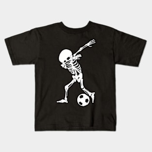 Dabbing Skeleton Soccer Shirt - Funny Halloween Dab Kids T-Shirt